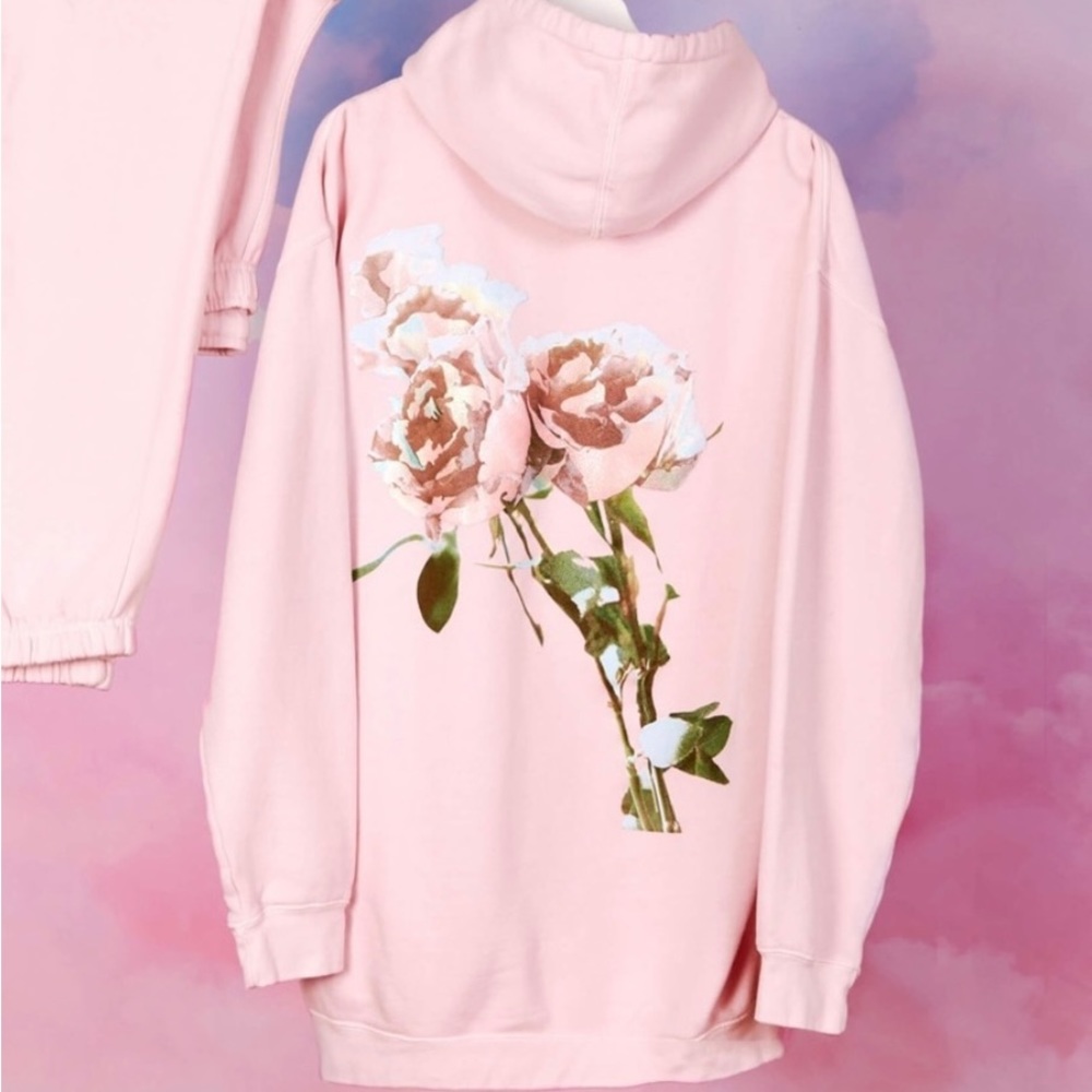 Taylor Swift Lover Pink Glitter Rose Hoodie Sweatshirt